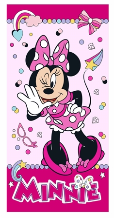 Badehåndklæde - 70x140 cm - Minnie Mouse - 100% Bomuld